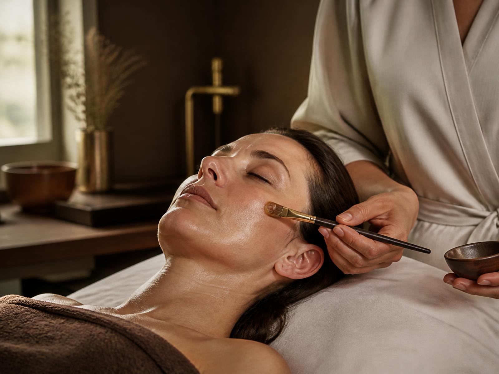 Rituale viso nella cabina dell’istituto Estetica Lucrezia